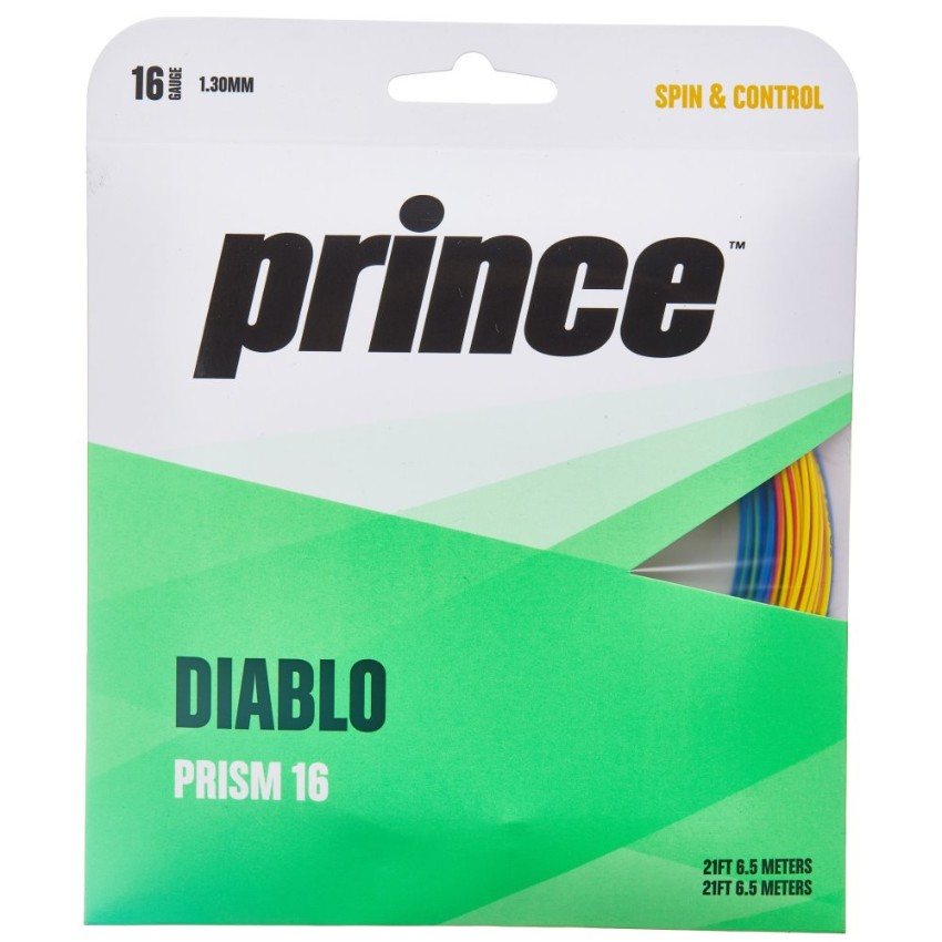 Prince Diablo Prism 16/1.30 String Blue/Green Red/Yellow