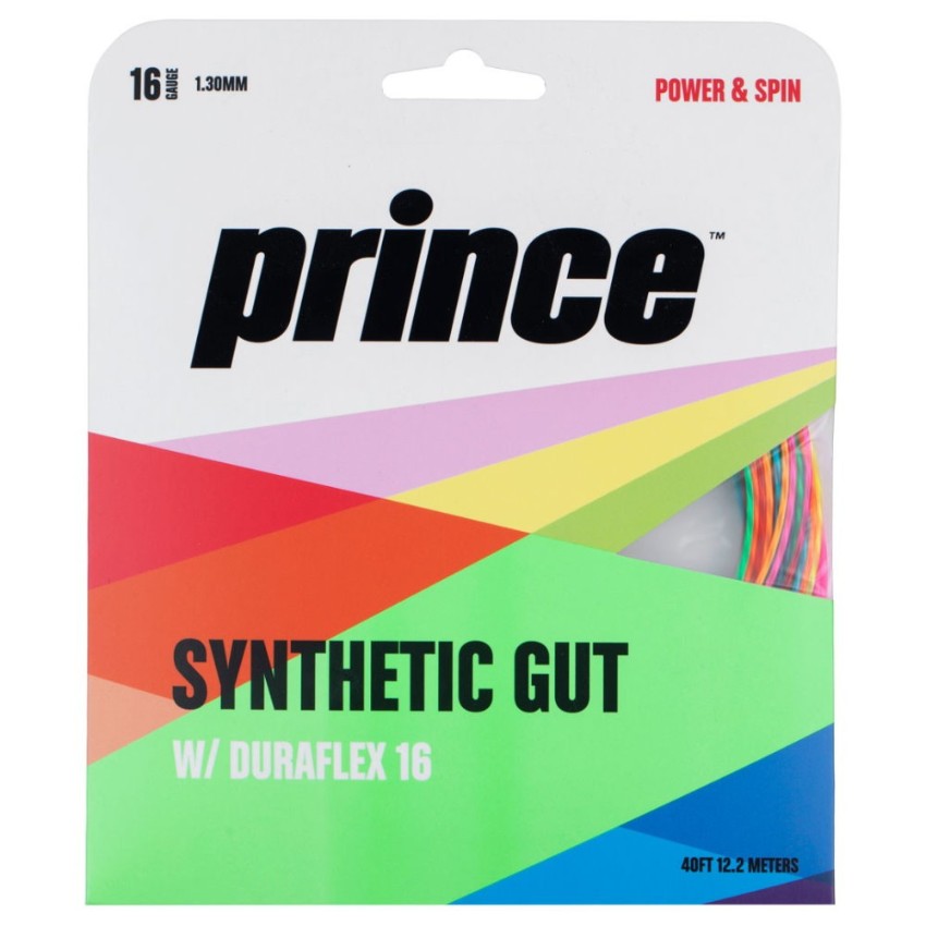 Prince Synthetic Gut Duraflex 16/1.30 String Rainbow